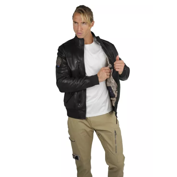Blouson en Cuir Marron Captain Dity - Redskins x Patrouille de France