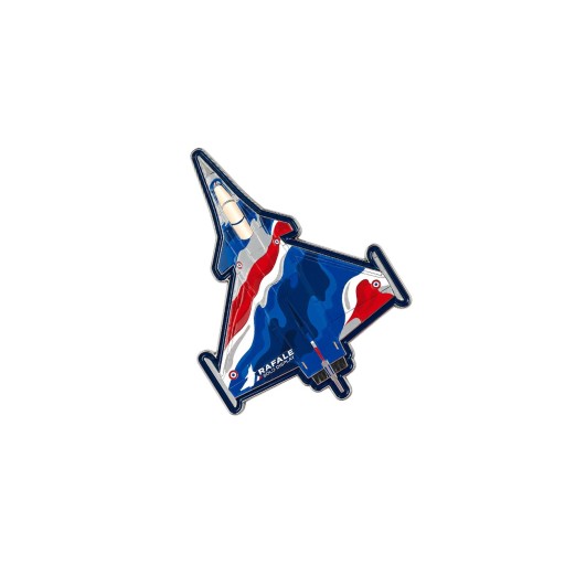 Pin's en métal, découpé à la forme de l'avion du Rafale Solo Display
