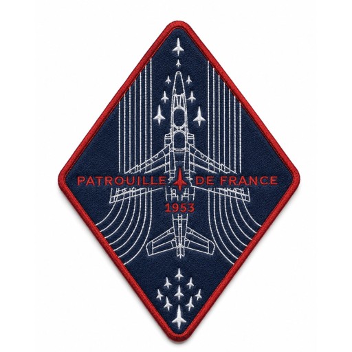 Patch en forme de losange, avec visuel d'avion blanc sur fond bleu marine
