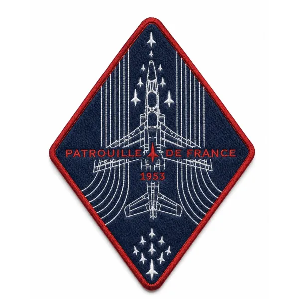 Patch en forme de losange, avec visuel d'avion blanc sur fond bleu marine