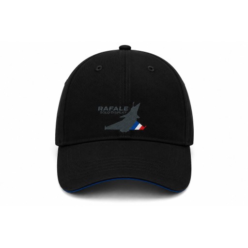 Casquette noire avec logo du Rafale Solo Display brodé sur la face avant.