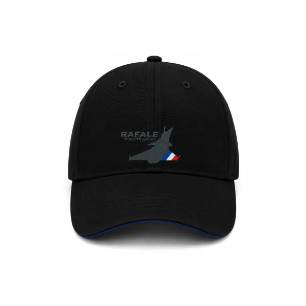 Casquette noire avec logo du Rafale Solo Display brodé sur la face avant.
