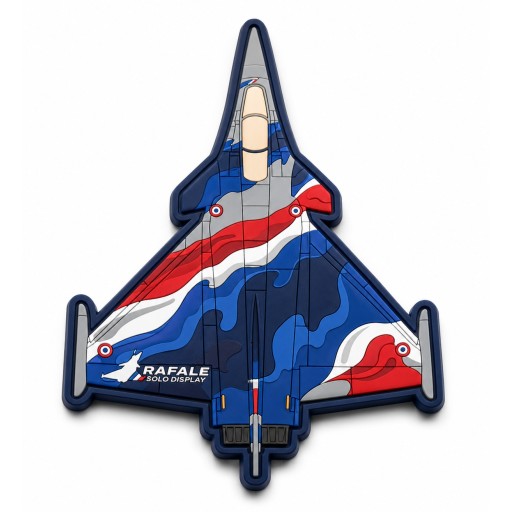Magnet en plastique, découpé à la forme du Rafale Solo Display avec son habillage tricolore