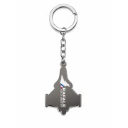 Verso du porte-clé en metal argenté avec le logo du Rafale Solo Display