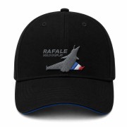 Casquette noire avec logo du Rafale Solo Display brodé sur la face avant.