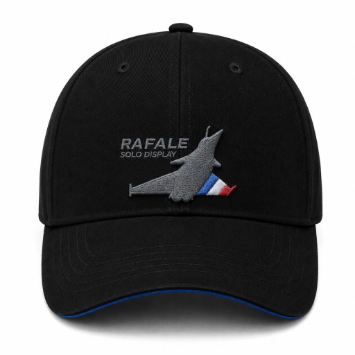 Casquette noire avec logo du Rafale Solo Display brodé sur la face avant.
