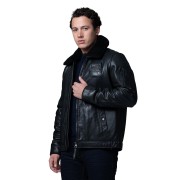 Blouson en Cuir Noir Jet French Atlas - Redskins x Armée de l'Air et de l'Espace