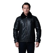 Blouson en Cuir Noir Jet French Atlas - Redskins x Armée de l'Air et de l'Espace