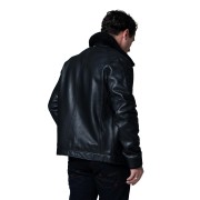 Blouson en Cuir Noir Jet French Atlas - Redskins x Armée de l'Air et de l'Espace
