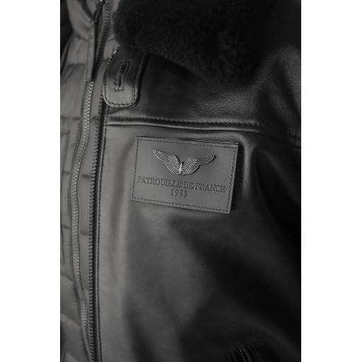 Blouson en Cuir Noir Rafal 2.0 Ycon - Redskins x Patrouille de France