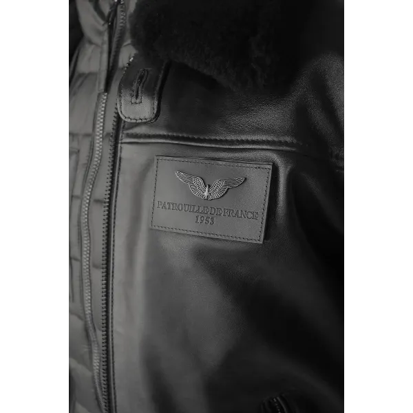 Blouson en Cuir Noir Rafal 2.0 Ycon - Redskins x Patrouille de France