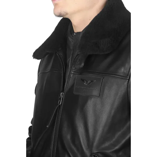 Blouson en Cuir Noir Rafal 2.0 Ycon - Redskins x Patrouille de France