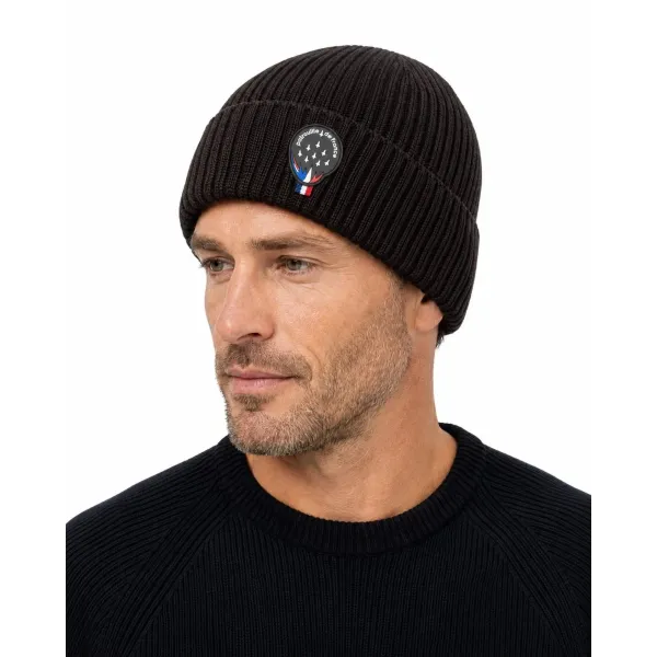 Bonnet Beanie Merinos Chocolat - Redskins x Patrouille de France
