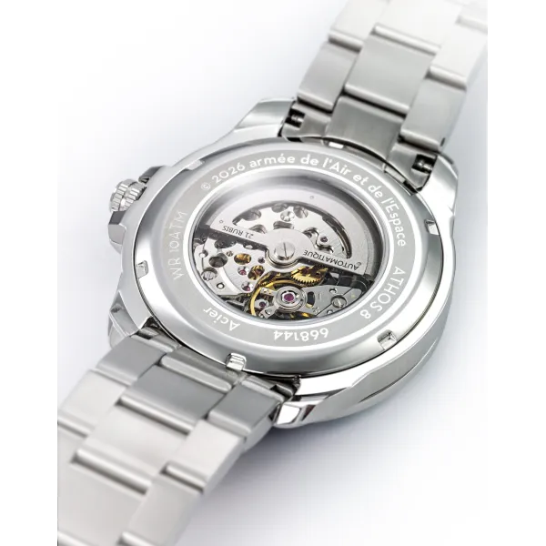 Montre Athos 8 Automatique - Cadran Bleu Clair et Bracelet Acier