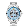 Montre Athos 8 Automatique - Cadran Bleu Clair et Bracelet Acier