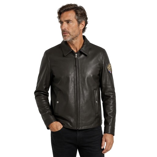 Blouson en Cuir Marron Guard Ycon - Redskins x Patrouille de France