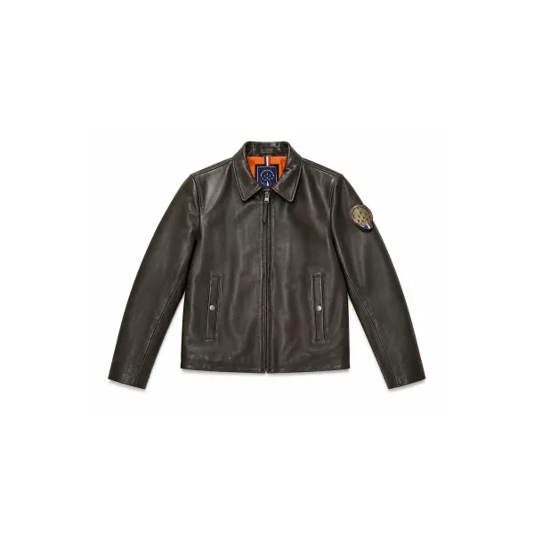 Blouson en Cuir Marron Guard Ycon - Redskins x Patrouille de France