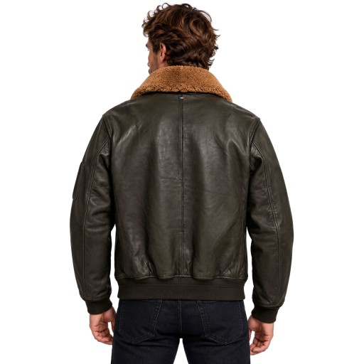 Blouson en Cuir Kaki MA-1 Alpha - Redskins x Patrouille de France