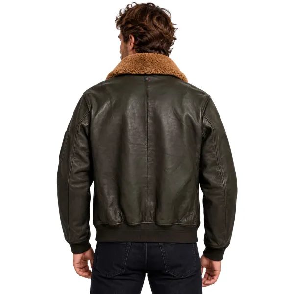 Blouson en Cuir Kaki MA-1 Alpha - Redskins x Patrouille de France
