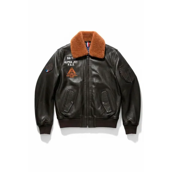 Blouson en Cuir Kaki MA-1 Alpha - Redskins x Patrouille de France