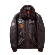 Blouson en Cuir Marron MA-1 Alpha - Redskins x Patrouille de France