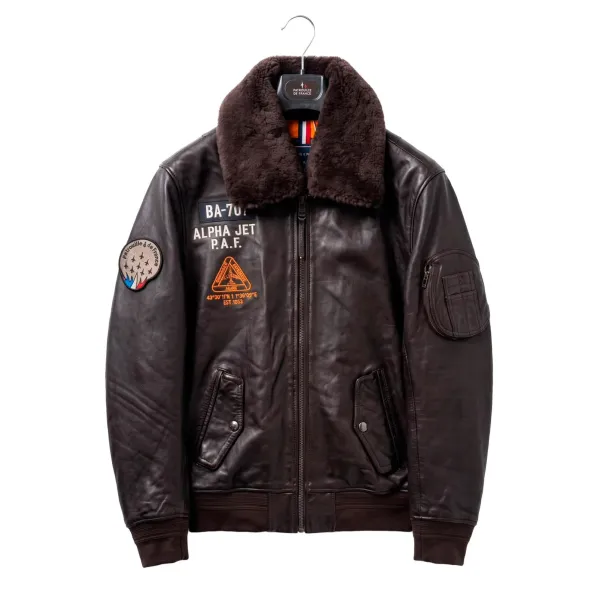 Blouson en Cuir Marron MA-1 Alpha - Redskins x Patrouille de France