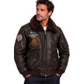 Blouson en Cuir Marron MA-1 Alpha - Redskins x Patrouille de France