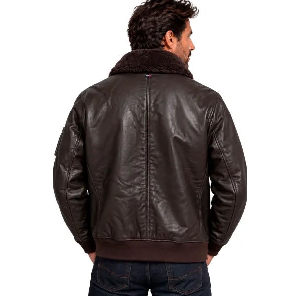 Blouson en Cuir Marron MA-1 Alpha - Redskins x Patrouille de France