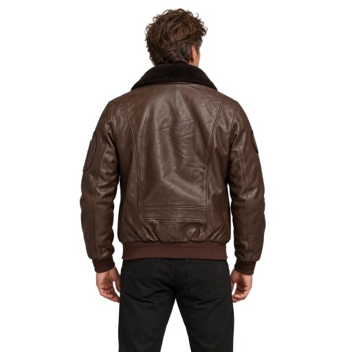 Blouson en Cuir Café Rafal 2.0 Ycon - Redskins x Patrouille de France