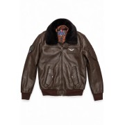 Blouson en Cuir Café Rafal 2.0 Ycon - Redskins x Patrouille de France
