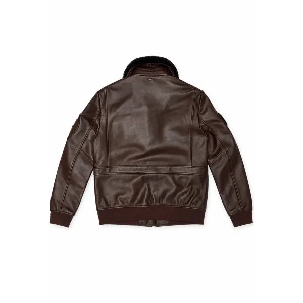 Blouson en Cuir Marron Pilote Arizona - Redskins x Patrouille de France