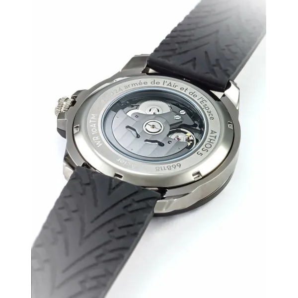 Montre Athos 5 Automatique - Bracelet Silicone Noir et Bleu