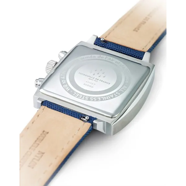 Montre Athos 7 - Chronographe Gris et Bleu Bracelet Tissé