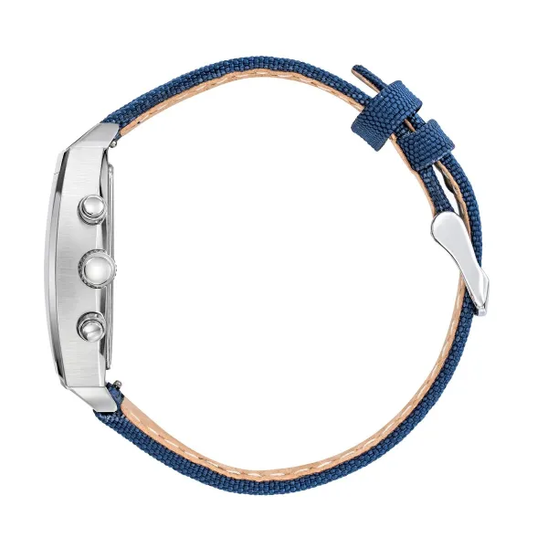 Montre Athos 7 - Chronographe Gris et Bleu Bracelet Tissé
