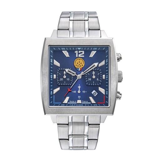 Montre Athos 7 - Chronographe Acier Bleu