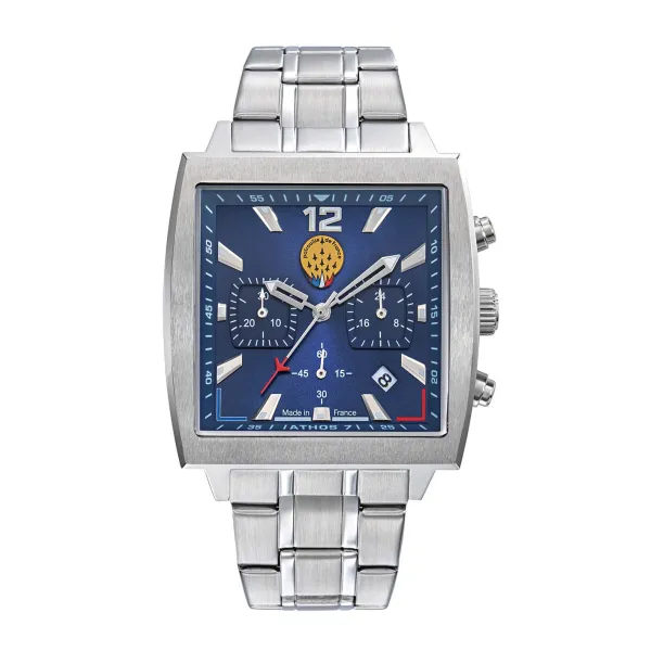 Montre Athos 7 - Chronographe Acier Bleu