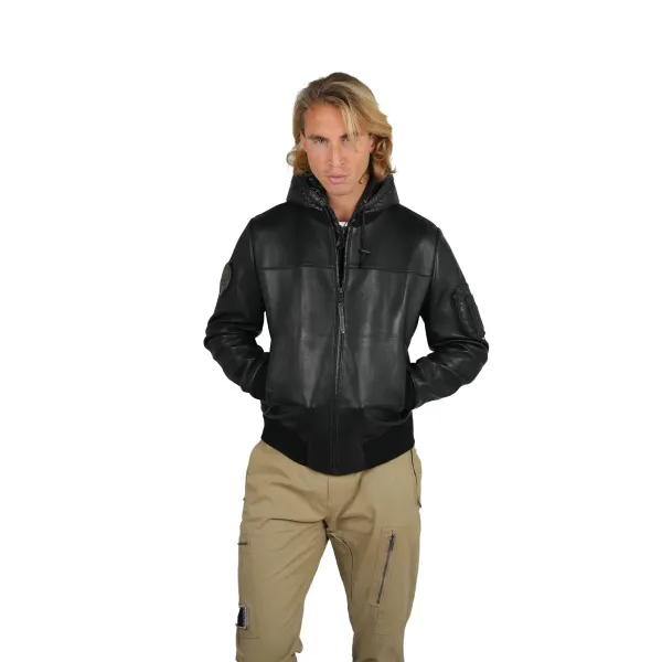 Blouson en Cuir Noir Stone Air - Redskins x Patrouille de France