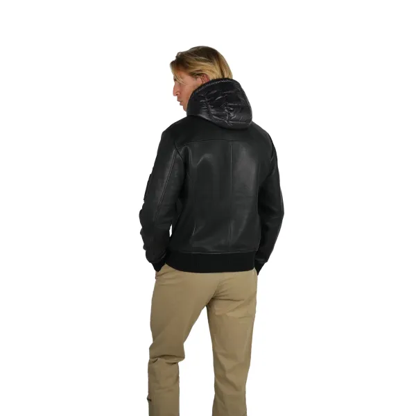 Blouson en Cuir Noir Stone Air - Redskins x Patrouille de France