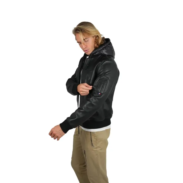 Blouson en Cuir Noir Stone Air - Redskins x Patrouille de France