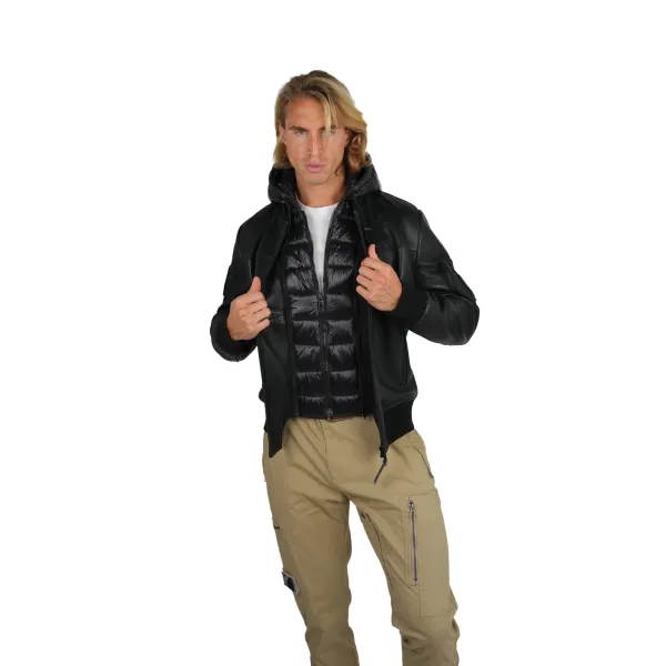 Blouson en Cuir Noir Stone Air - Redskins x Patrouille de France
