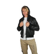 Blouson en Cuir Noir Stone Air - Redskins x Patrouille de France