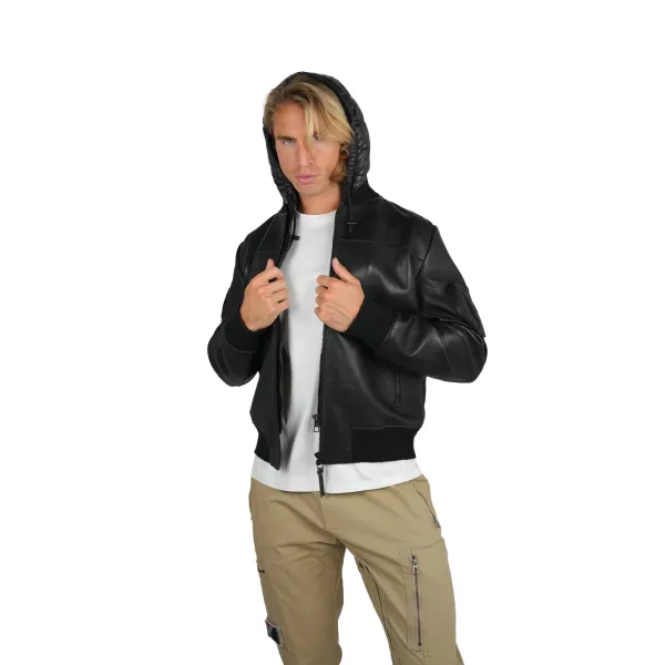 Blouson en Cuir Noir Stone Air - Redskins x Patrouille de France