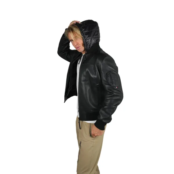 Blouson en Cuir Noir Stone Air - Redskins x Patrouille de France