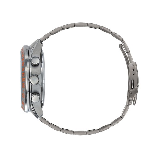 Bracelet et boitier en métal argenté.