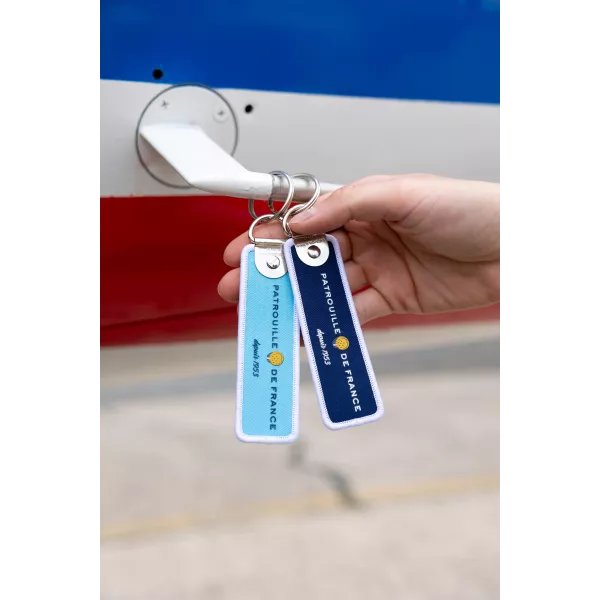 Porte-clés flamme - Patrouille de France - Depuis 1953 - Bleu ciel