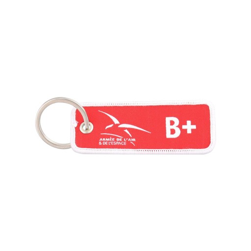 Porte-clés flamme - Armée de l'Air & de l'Espace AAE - Groupe sanguin B+